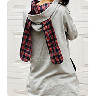 Check Long Ear Hoodie Check Long Ear Hoodie