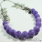 Sweet & Co. - Sweet Neon Stars & Purple Pearl Silver Necklace