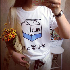 Kikiyo - Milk Carton Print T-Shirt Kikiyo - Milk Carton Print T-Shirt