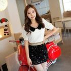 NamuDDalgi - Sequined Appliqué Miniskirt
