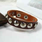 OWL Fashion - Genuine-Leather Studded Bangle
