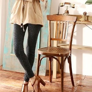 Leopard-Print Knit Leggings