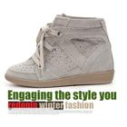 REDOPIN - Genuine Leather Wedge Sneakers