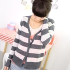 59 Seconds - Striped Open Knit Cardigan