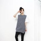 miss panda - Side-Slit Sleeveless Knit Dress