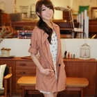 E MAGIC MIRROR - Double-Breasted Elbow-Sleeve Trench Coat