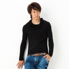 BLACK ASUKA - Cowl-Neck Studded Top