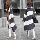 45SEVEN - Hooded Stripe Knit Coat
