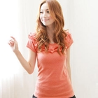 F-DNA - Ruffled-Layered Neck Short-Sleeve Tee