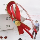 Fit-to-Kill - Zipper Bow Hair Hook With Crystal -Red