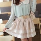 CLICK - Layered Shirred A-Line Skirt