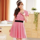 JK2 - Square-Neck Gingham Dress