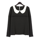 Stylewardrobe - Peter-Pan Collar Chiffon Blouse