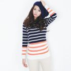 Beccgirl - Tri-Color Striped Knit Sweater