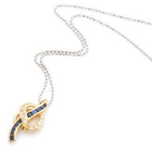 Keleo - 18K Yellow Gold Pendant with Diamonds and Blue Sapphires