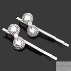 Cuteberry - Set of 2: Beaded Rhinestone Hair Pin