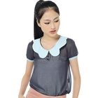 prischu essentials - Scalloped Collar Chiffon Top