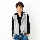 BLACK ASUKA - Sleeveless Studded Hooded Jacket