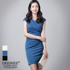 DRESSEE - Wrap-Front Tie-Waist Sheath Dress