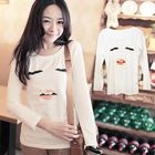 Clair Fashion - Long-Sleeve Scoopneck T-Shirt
