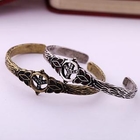 Cuteberry - Rhinestone-Detail Engraved Bangle