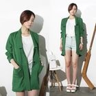 miss panda - Single-Button Linen Long Jacket