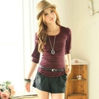 Tokyo Fashion - Elbow-Sleeve Striped Top