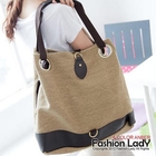 Fashion Lady - Contrast-Trim Canvas Tote