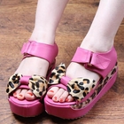 Grace Candy - Leopard-Print-Detail Platform Sandals