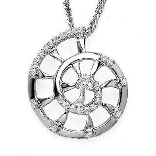 18K White Gold Diamond Pendant with Chain