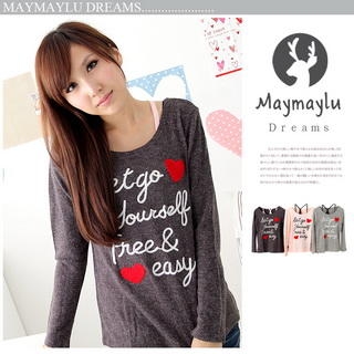 Set: Long Sleeve Print Tee + Camisole