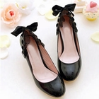 Smoothie - Bow-Accent Stitched Frilled Pumps