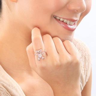 Romatic Bear Pink Crystal 925 Silver Ring / Pendant /w Rope Chain (US5.5) Romatic Bear Pink Crystal 925 Silver Ring / Pendant /w Rope Chain (US5.5)