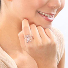 MBLife.com - Romatic Bear Pink Crystal 925 Silver Ring / Pendant /w Rope Chain (US5.5)