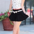 Ando Store - Scallop-Waistline Pleated Culottes