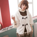 CatWorld - Fleece Hooded Toggle Cape Jacket