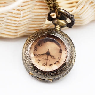 Tinted Glass Vintage Small Pocket Watch