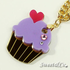 Sweet & Co. - Mini Purple Cupcake Crystal Gold Necklace