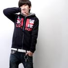 SeventyAge - 'Flag' Print Hooded Zip-Up Parka