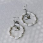 MyLittleThing - White Pigeon Circle Earrings
