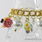 Sweet & Co. - Slice of cake charm & Pearl Crystal Gold Bracelet