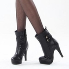 SARAH - Faux-Leather Platform Ankle Boots