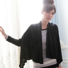 RingBear - Open-Front Textured Cardigan