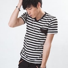 MR.PARK - Striped Short-Sleeve T-Shirt