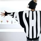 ABOKI - Printed Back Dolman Sleeve Pullover