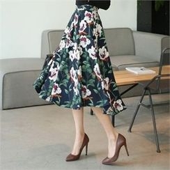CHICLINE - A-Line Floral Skirt CHICLINE - A-Line Floral Skirt