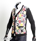 CUBICO - Alphabet-Print Knit Cardigan