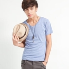 Free Shop - V-Neck Short-Sleeve T-Shirt