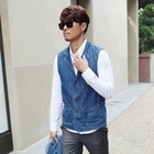 TOPGUYS - Buttoned Denim Vest