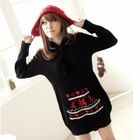 Tokyo Fashion - Pompom-Accent Hooded Sweater Dress